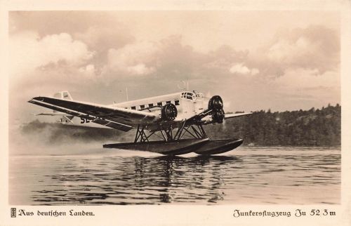 Fotokarte WW2 Junkers Ju 52/3 Wasserflugzeug beim Start