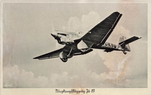 Fotokarte WW2 Junkers Ju 87 V3 Kennung D-UKYQ Sturzkampfflugzeug