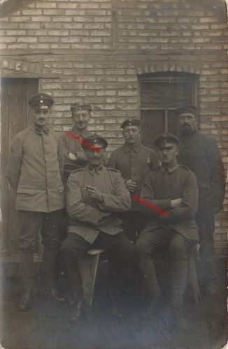 Fotokarte 1.WK deutsche Soldaten in Gefangenschaft POW.Arbeitskomp.14 Frankreich
