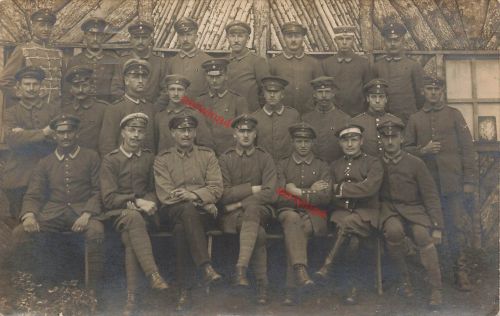 Fotokarte 1.WK deutsche Soldaten Gefangenschaft POW.Arbeitskomp.14 Frankreich