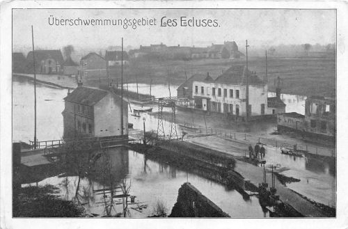 1.WK AK Hochwasser Überschwemmungsgebiet Les Ecluses Frankreich