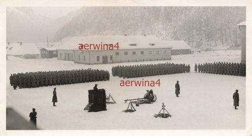 Appell deutsche Soldaten bei Truppenbesichtigung in Landeck Tirol Großfoto