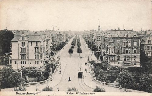 Kaiser Wilhelmstrasse in Braunschweig Niedersachsen Postkarte AK 1909