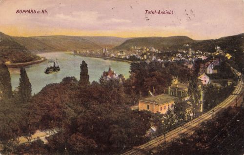 Totalansicht von Boppard am Rhein Rheinland-Pfalz Postkarte AK 1908