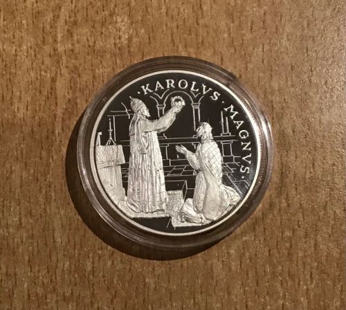 Andorra 10 Diners 1996 Karl der Große PP Silber Ecu mit Zertifikat