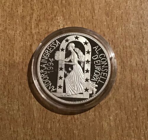 Andorra 10 Diners 1995 Beitritt zum Europarat PP Silber Ecu mit Zertifikat