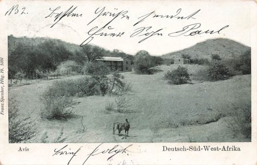 AK Deutsch-Südwest-Afrika DSWA Avis gel. Feldpost Schutztruppe WINDHUK 1906