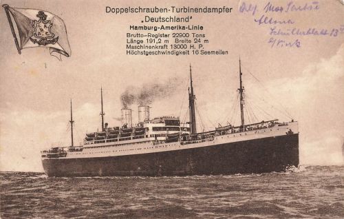 Doppelschrauben-Turbinendampfer Deutschland Hamburg Postkarte AK 1926