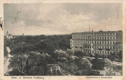 Kauffmanns Kuranstalt See u. Solbad Kolberg Pommern Postkarte AK