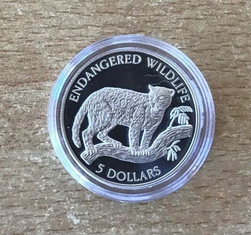 Nieu Inseln 5 Dollars 1992 Jaguar Silber PP mit Zertifikat
