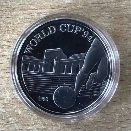 West - Samoa 10 Dollars 1992 Stadion Los Angeles Fußball PP Silber Zertifikat