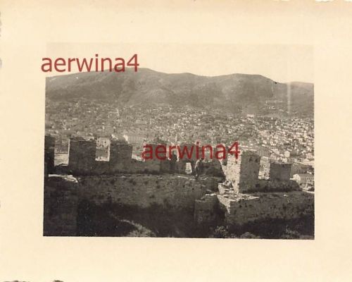 Deutsche Soldaten Blick von der Burg auf Kavala Griechenland