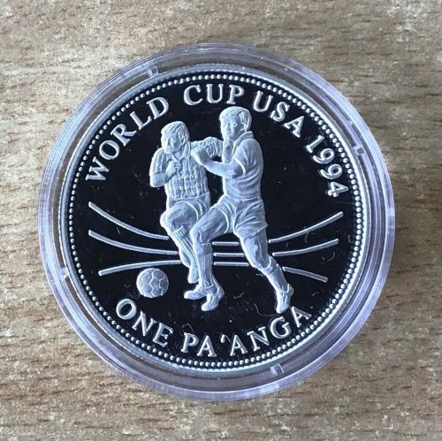 Tonga 1 Paanga 1993 Sprint Fußball PP Silbermünze Mit Zertifikat
