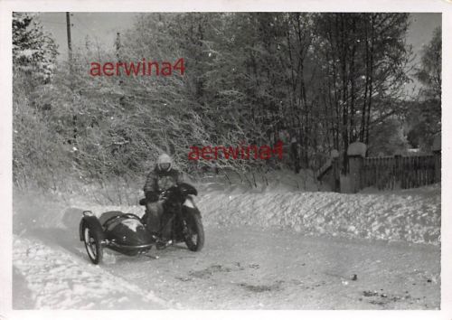 Soldat mit Motorrad Victoria KR9 Fahrmeister Bergen Norwegen