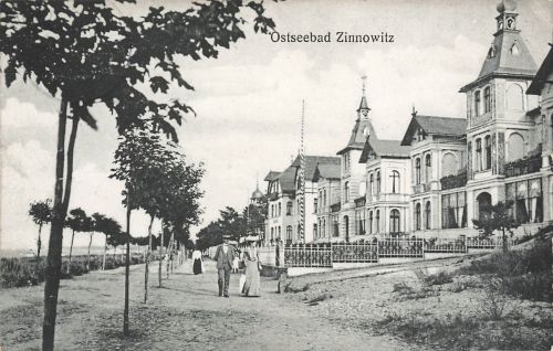 An der Promenade, Häuser in Ostseebad Zinnowitz Mecklenburg-Vorpommern AK 1911