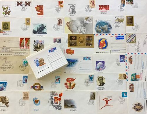 Lot / Konvolut 82 Briefe Ersttagsbriefe UdSSR Sowjetunion Russland Ganzsachen