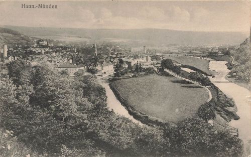 Stadtansicht von Hann. - Münden Niedersachsen Postkarte AK 1916