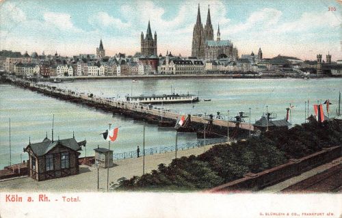 Totalansicht mit Blick zum Dom in Köln Nordrhein-Westfalen Postkarte AK 1906