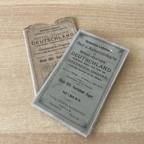Rad Und Automobil Karte Deutschland, Mitteleuropa Um 1900