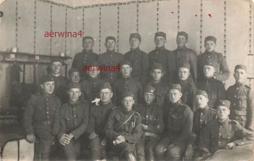 Gruppenfoto Tschechische Soldaten in Trautenau Böhmen Großfoto