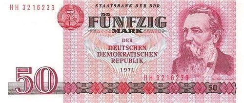DDR Banknote 50 Mark 1971 Friedrich Engels Ro: 360c KASSENFRISCH/UNC