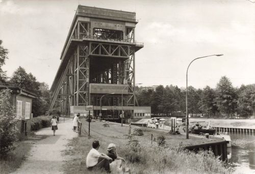 Schiffshebewerk Niederfinow Eberswalde Brandenburg Postkarte AK
