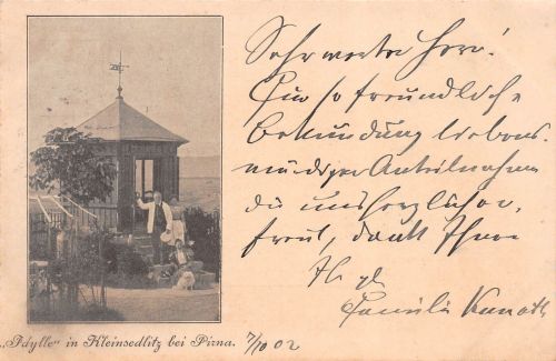 "Idylle" in Kleinsedlitz bei Pirna Postkarte AK 1902