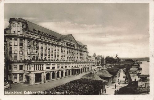 Rhein-Hotel in Koblenz Rheinland-Pfalz Postkarte AK 1938