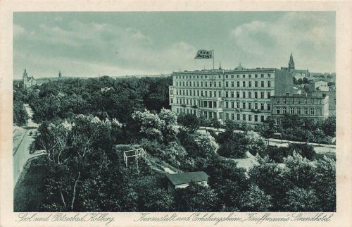 Kuranstalt u. Erholungsheim, Kauffmanns Strandhotel Kolberg Pommern Postkarte AK