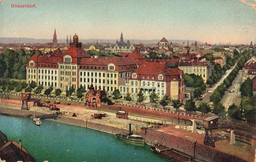 Stadtansicht und Landeshaus in Düsseldorf Nordrhein-Westfalen Postkarte AK 1912