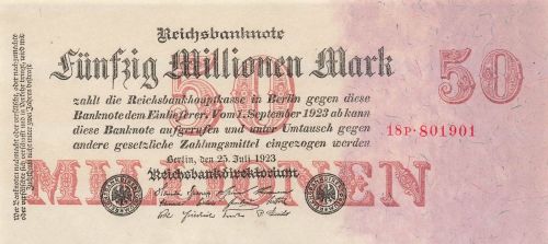 50 Millionen Mark 25.7.1923 Reichsbanknote DEU - 109b