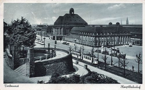 AK Dortmund Hauptbahnhof mit Straßenbahn Nordrhein-Westfalen gelaufen