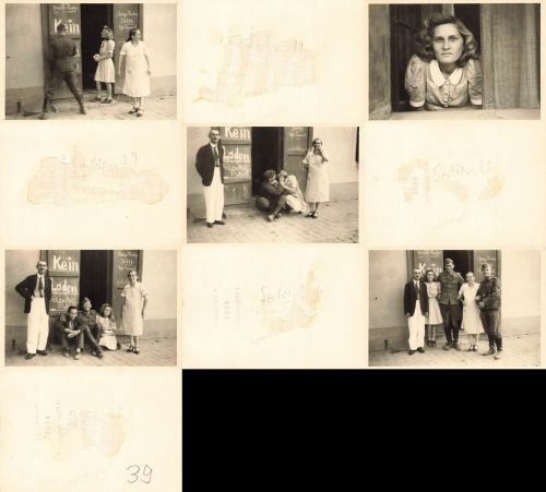5x Fotos deutsche Soldaten mit volksdeutsche Familie in Vladimirovac Serbien