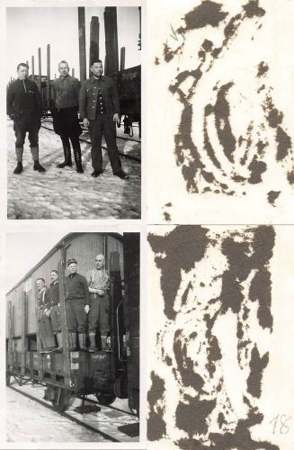 2 x Fotos Zugtransport deutsche Soldaten Fahrt nach Mitau Lettland Ostfront