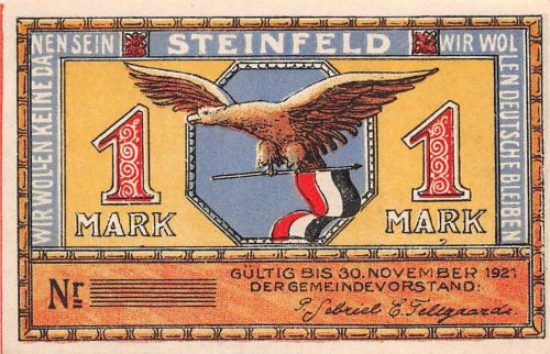 1 Mark Notgeld STEINFELD ohne KN