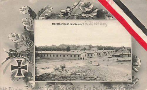 Barackenlager Markendorf bei Jüterbog Brandenburg Postkarte AK 1916