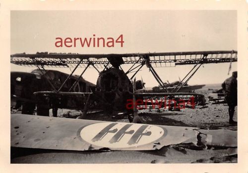 Zerstörte ital. Flugzeuge Capronie und Fiat bei Sollum Ägypten Afrika