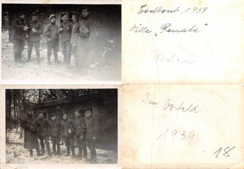 2 x Fotos deutsche Soldaten in Wochern Perl Vorfeld Westwall