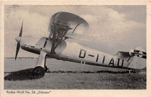 Propellerflugzeug Focke - Wulf Fw. 56 " Stösser " Foto Postkarte 2.WK