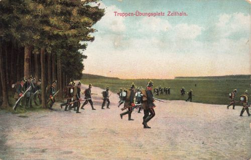 Soldaten aus dem Walde Truppen Übungsplatz Zeithain Sachsen Postkarte AK