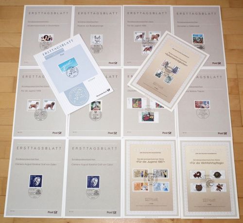 Konvolut 14 BRD ETB Ersttagsblätter 1987 - 1996 - 2002