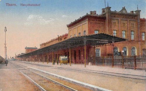 Thorn (Toruń) Hauptbahnhof Postkarte AK