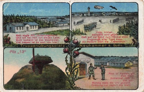 Truppenübungsplatz Neuhammer am Queis Arrest-Lokal Schlesien Postkarte AK 1917