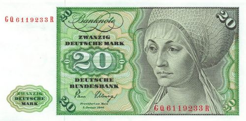 20 Deutsche Mark 2.1.1980 BRD-31a