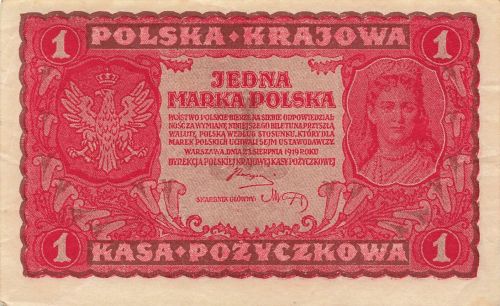 Banknote 1 Marka 1 Serja LZ Polska/Polen 23.9.1919
