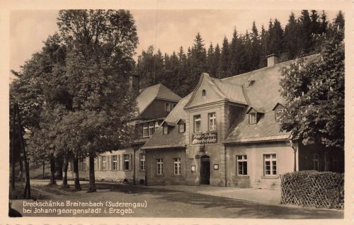 Dreckschänke Breitenbach Sudetengau Sudeten Postkarte AK 1941