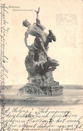 Bremen Centauernbrunnen Postkarte AK 1904
