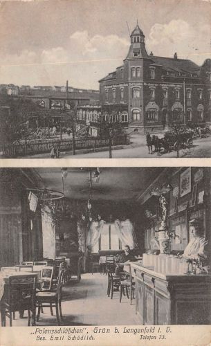"Polenzschlößchen" Grün b. Lengenfeld i.V. Bes. Emil Schädlich Postkarte AK 1909