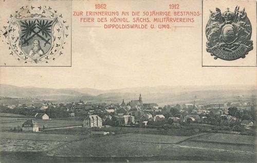 50 Jährige Bestandsfeier des Militärvereins Dippoldiswalde Sachsen AK 1912