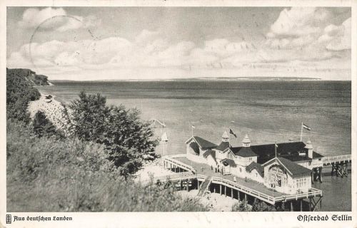 Blick in die Saßnitzer Bucht in Ostseebad Sellin Mecklenburg-Vorpommern AK 1934